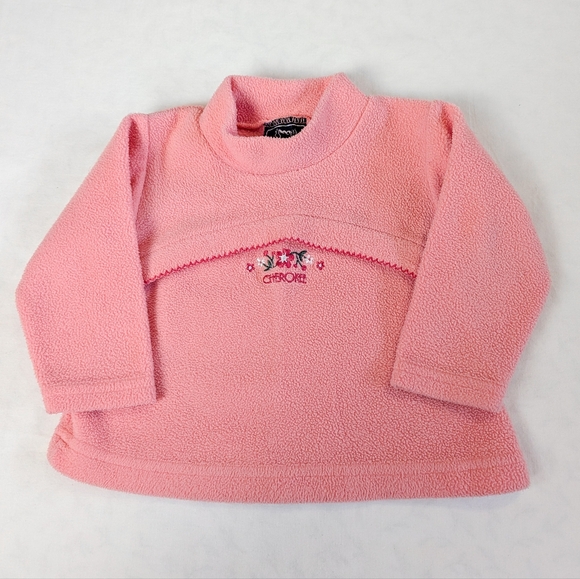 4/$15 18M Cherokee Fleece Pullover Sweater Pink Coral Mockneck Turtleneck Warm - Picture 1 of 5